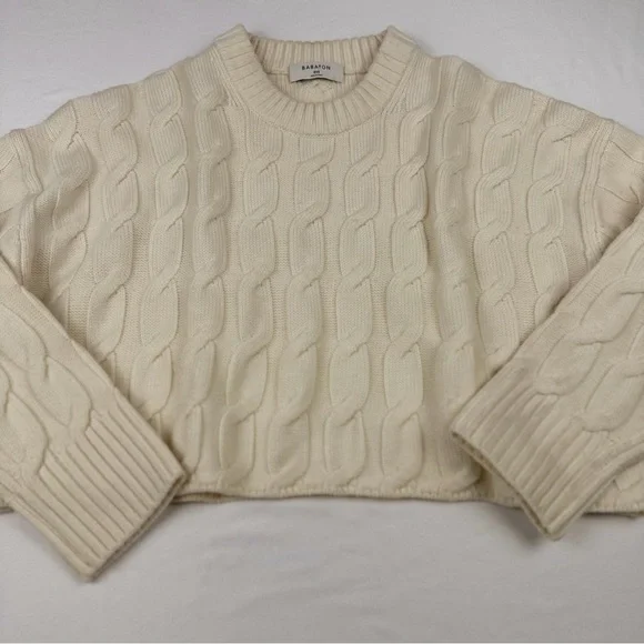 ARITZIA Babaton Cable Knit Glory Wool Cropped Sweater in Heather Birch
2XS EUC - Picture 11 of 12